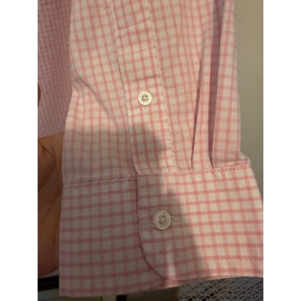 Crown & Ivy Boys Pink White Gingham Long Sleeve Button Down Shirt Size L Large - Picture 8 of 11